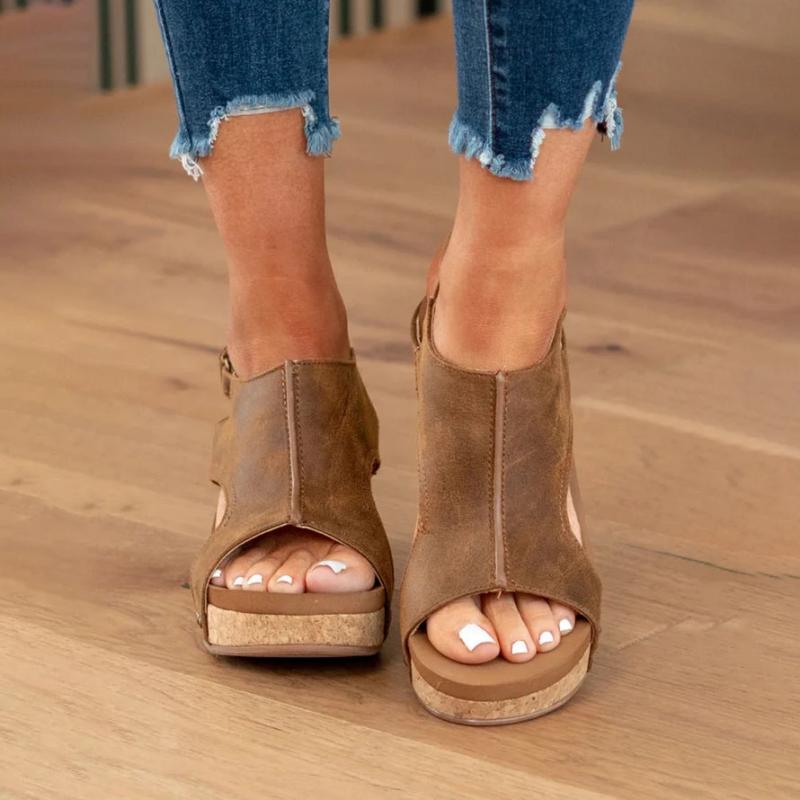Orthopedic Leather Sandals Women - Adjustable Arch Support