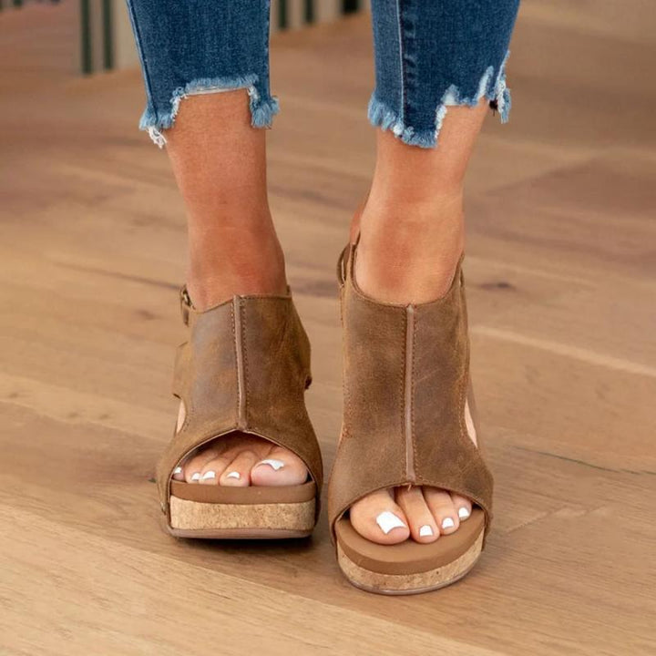 Orthopedic Leather Sandals Women - Adjustable Arch Support