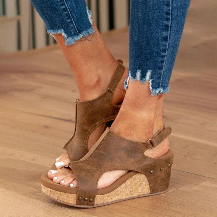Orthopedic Leather Sandals Women - Adjustable Arch Support