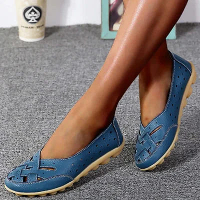 Orthopedic Loafers Women - Leather Arch Support Wide Fit