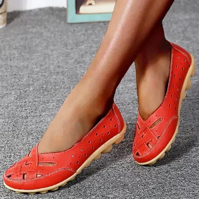 Orthopedic Loafers Women - Leather Arch Support Wide Fit