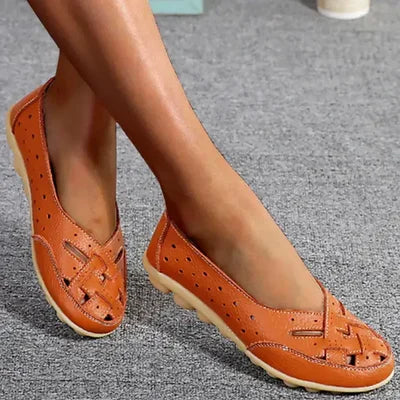 Orthopedic Loafers Women - Leather Arch Support Wide Fit