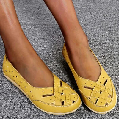 Orthopedic Loafers Women - Leather Arch Support Wide Fit