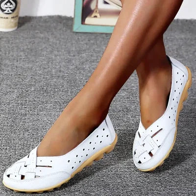 Orthopedic Loafers Women - Leather Arch Support Wide Fit