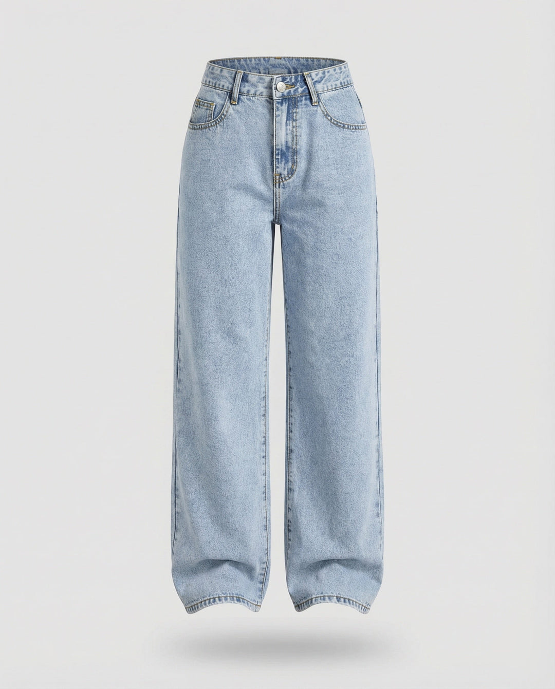 High Waist Wide Leg Jeans - Flare Denim Vintage Wash