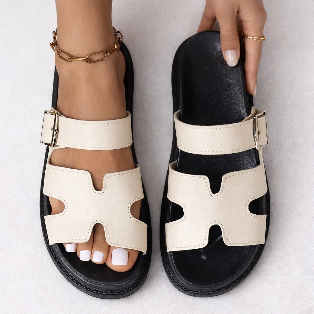 Orthopedic Flat Sandal Women - Platform Arch Support Wide Fit