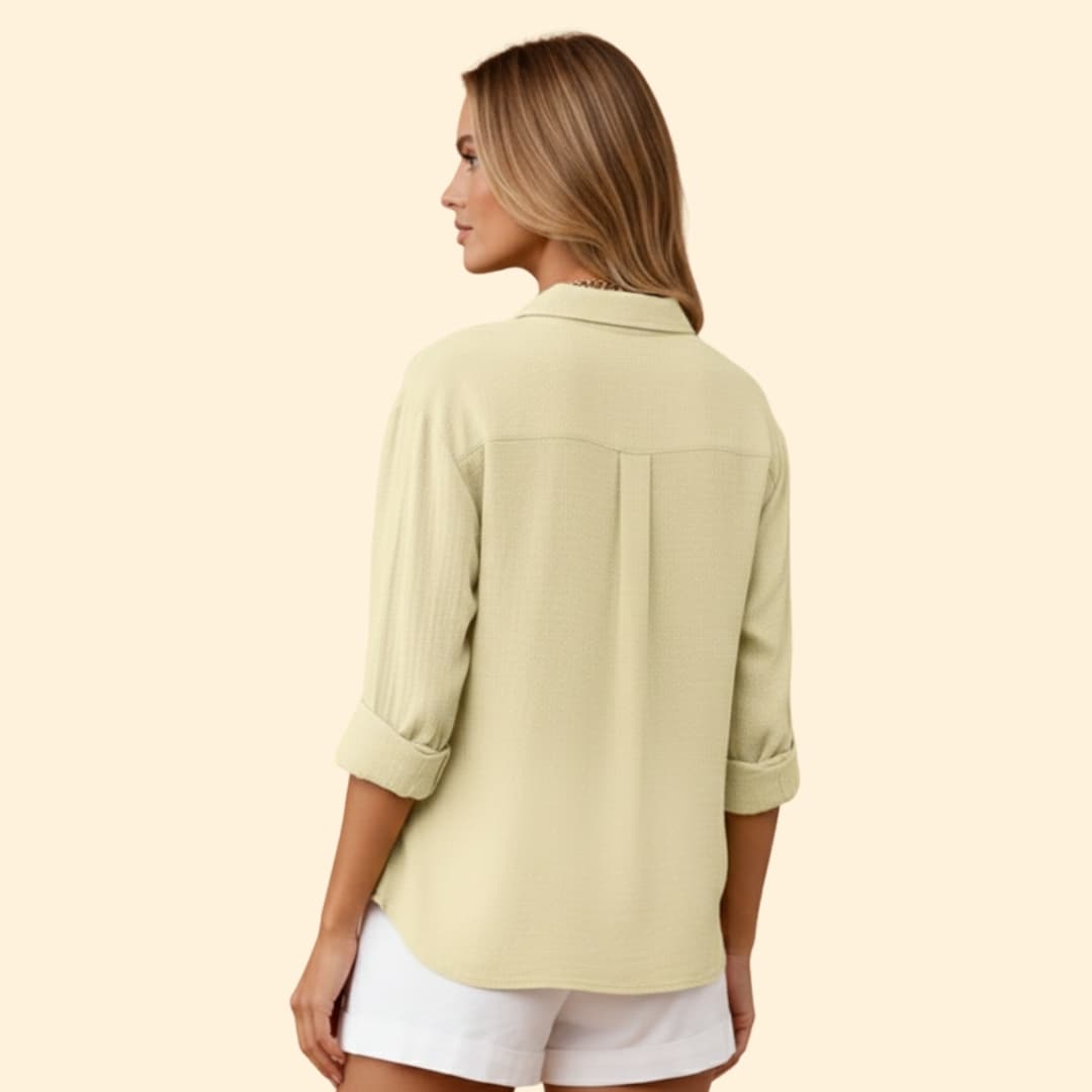 Women's Relaxed Linen Shirt – Oversized Button-Down Smart Casual
