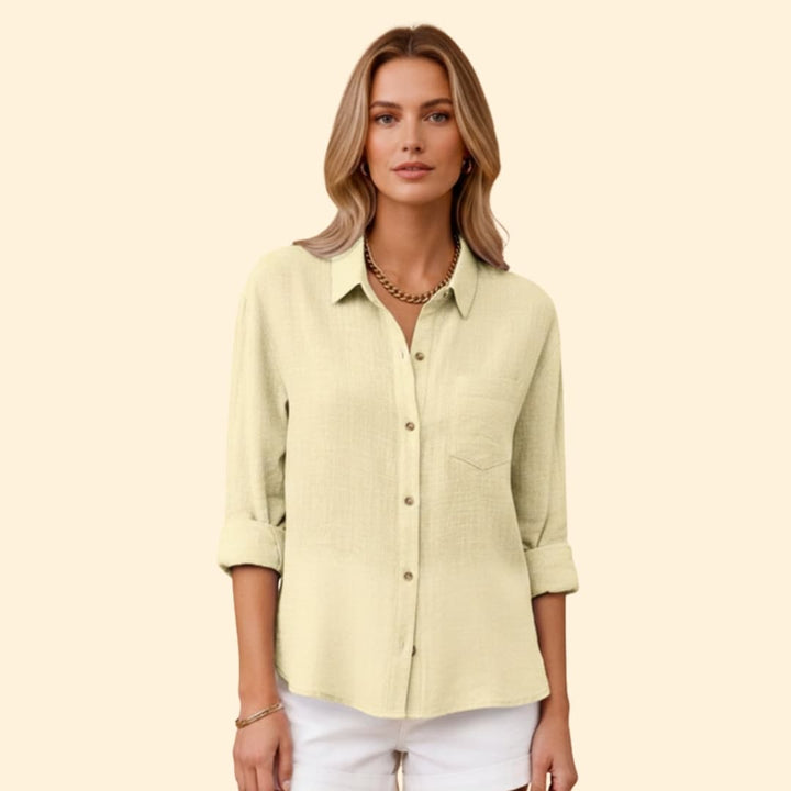 Women's Relaxed Linen Shirt – Oversized Button-Down Smart Casual