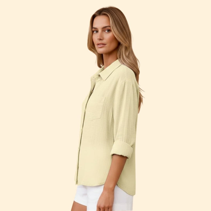 Women's Relaxed Linen Shirt – Oversized Button-Down Smart Casual