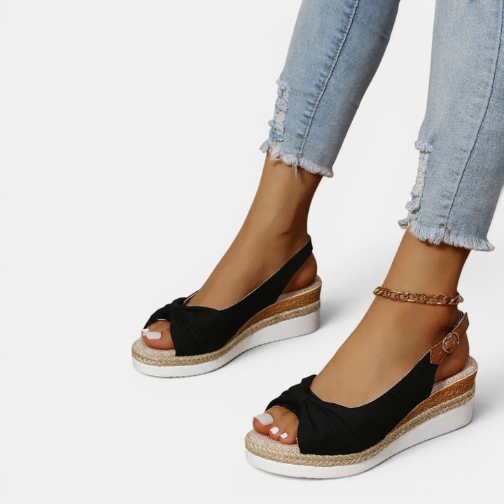 Espadrille Wedge Sandal Women - Bow Ankle Strap Wedding Guest
