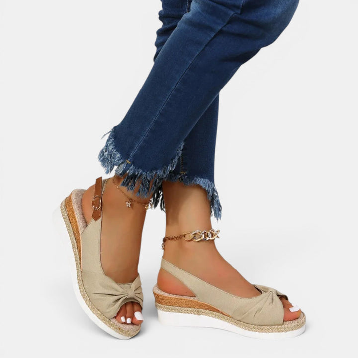 Espadrille Wedge Sandal Women - Bow Ankle Strap Wedding Guest