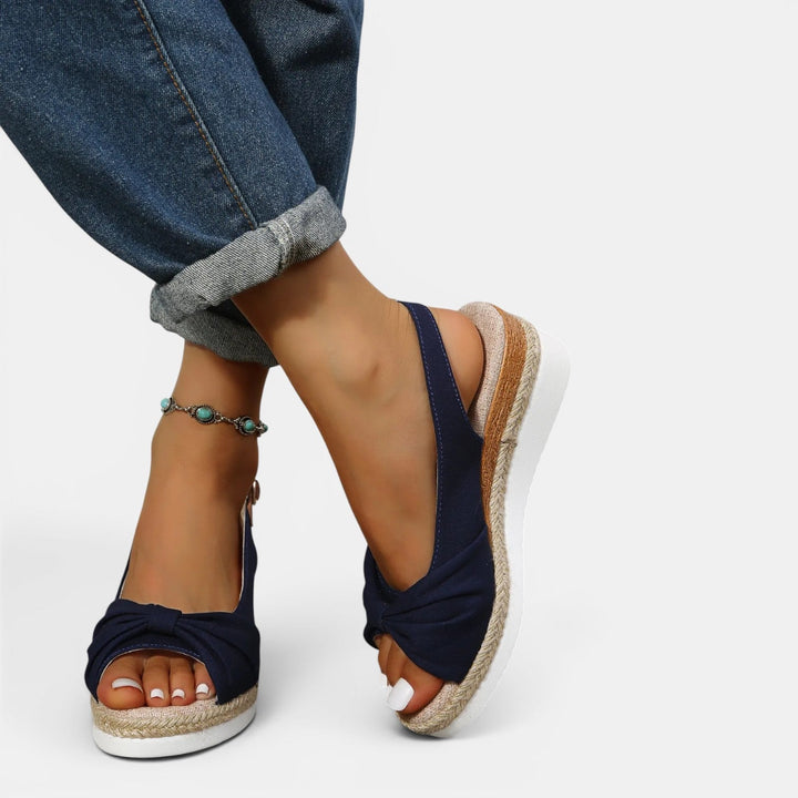 Espadrille Wedge Sandal Women - Bow Ankle Strap Wedding Guest