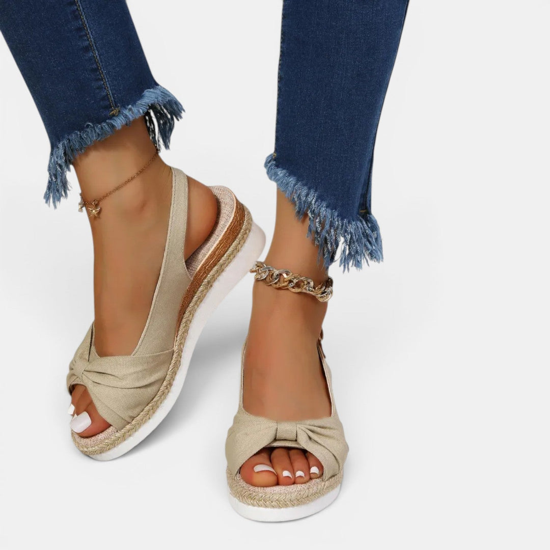 Espadrille Wedge Sandal Women - Bow Ankle Strap Wedding Guest