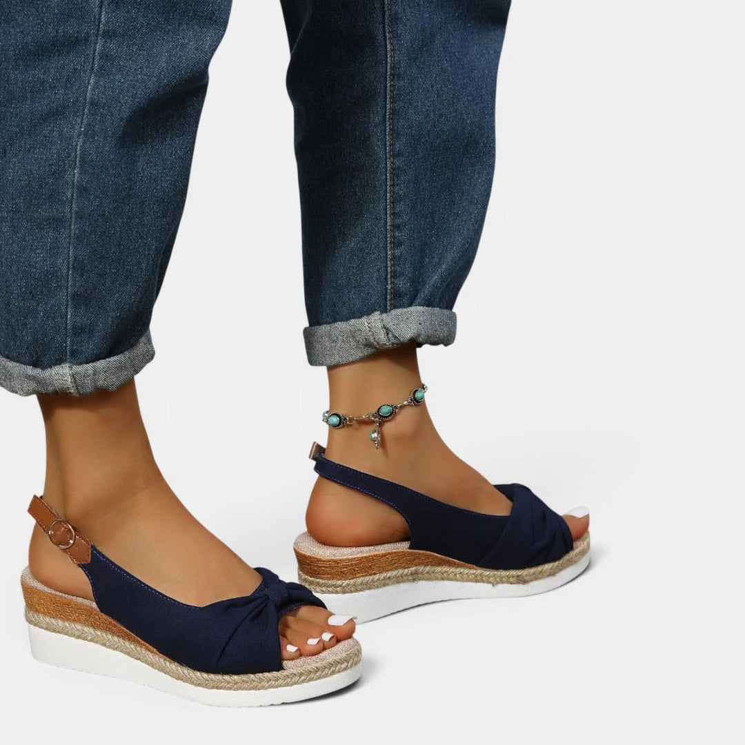 Espadrille Wedge Sandal Women - Bow Ankle Strap Wedding Guest