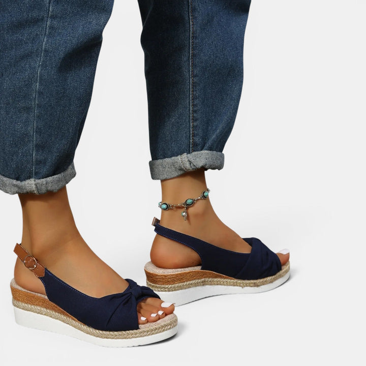 Espadrille Wedge Sandal Women - Bow Ankle Strap Wedding Guest