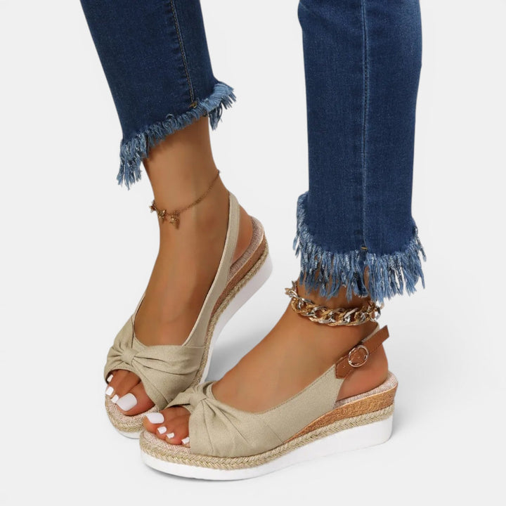 Espadrille Wedge Sandal Women - Bow Ankle Strap Wedding Guest