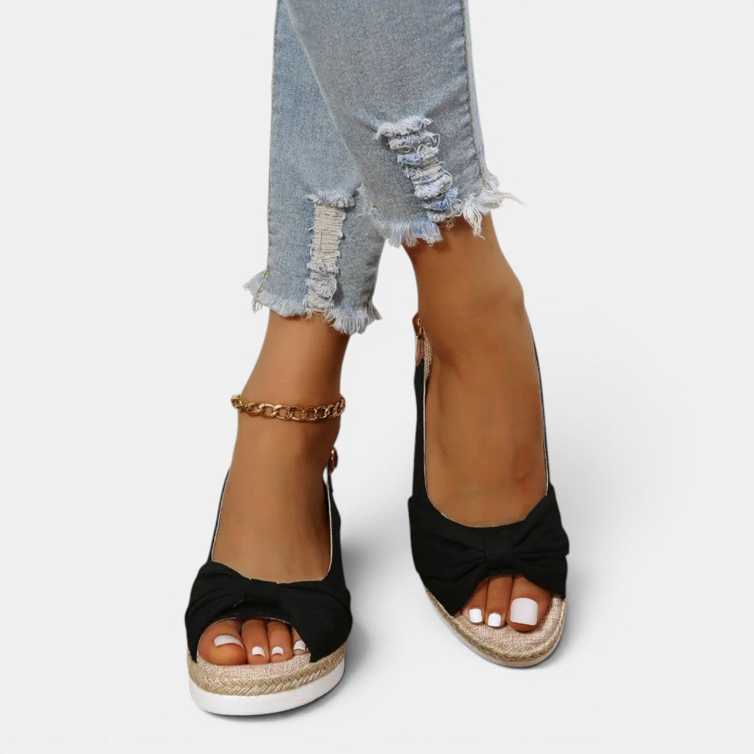 Espadrille Wedge Sandal Women - Bow Ankle Strap Wedding Guest