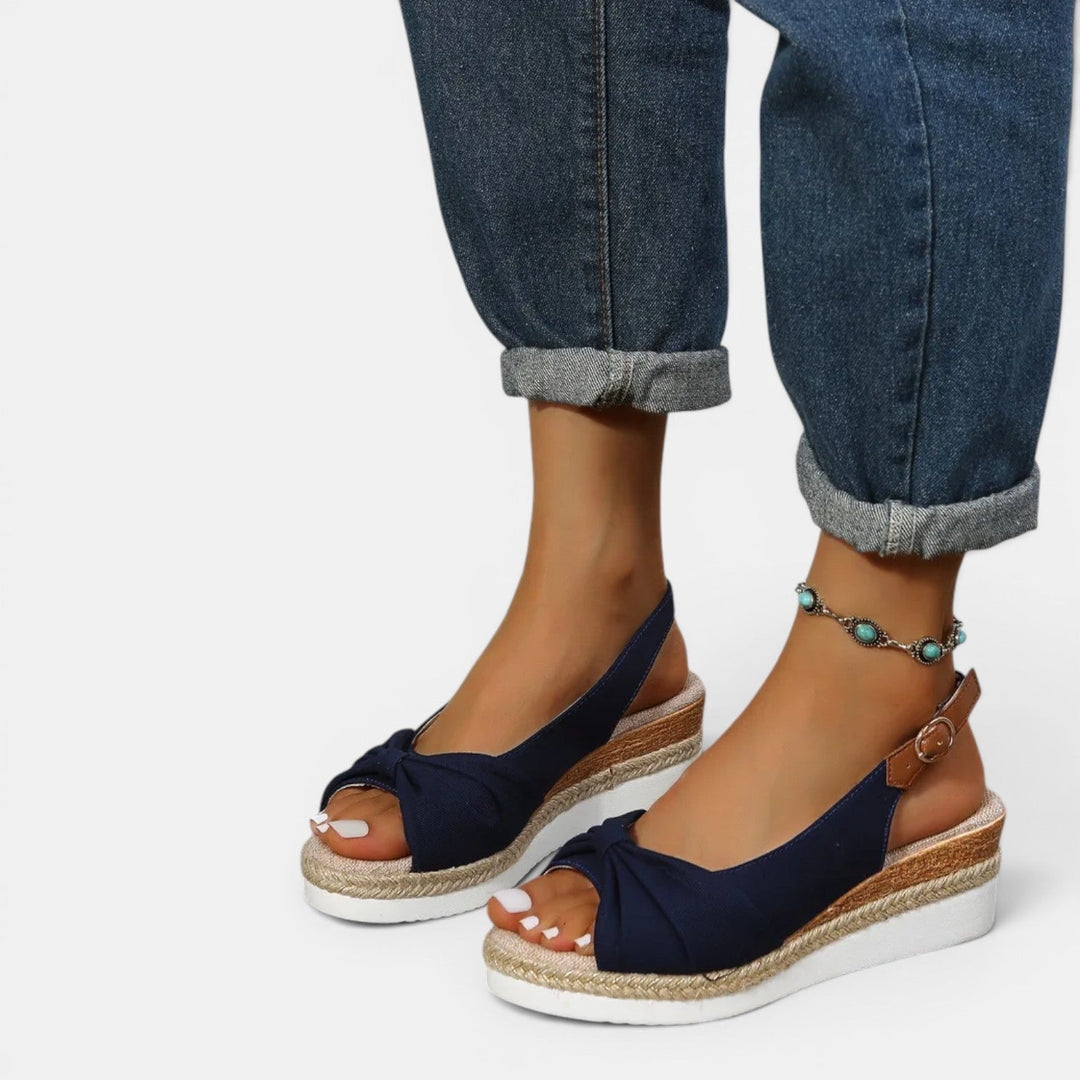 Espadrille Wedge Sandal Women - Bow Ankle Strap Wedding Guest
