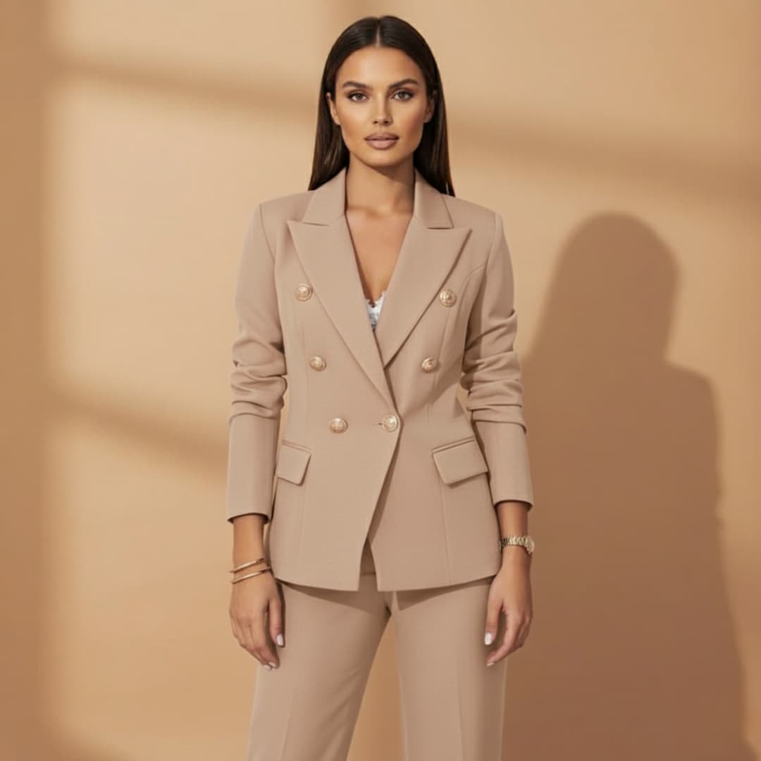 Women's Double-Breasted Trouser Suit – Wedding Guest