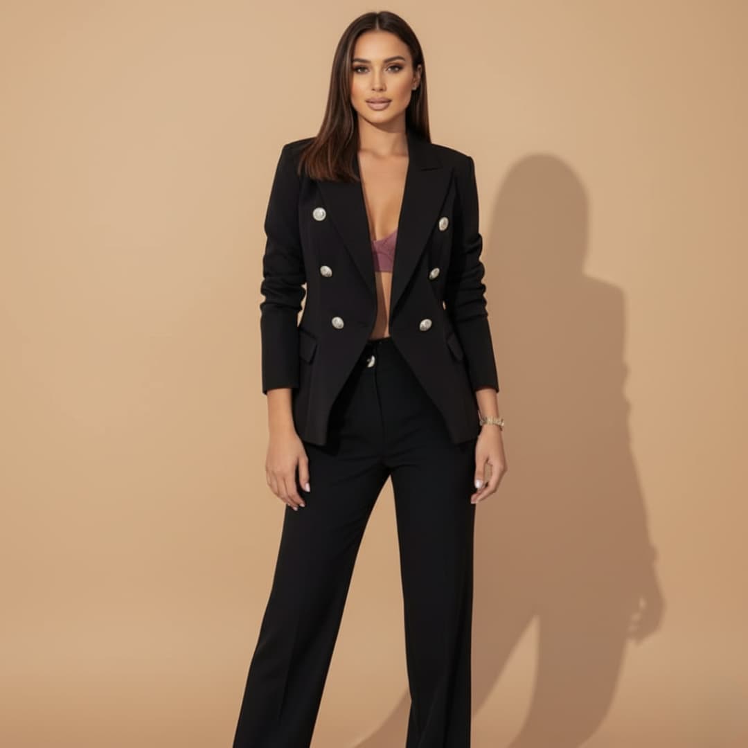 Women's Double-Breasted Trouser Suit – Wedding Guest