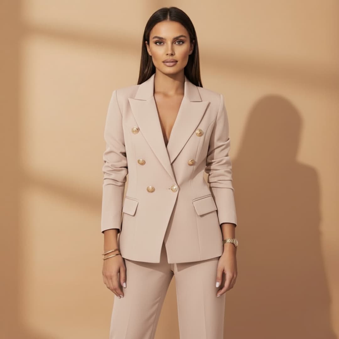 Women's Double-Breasted Trouser Suit – Wedding Guest