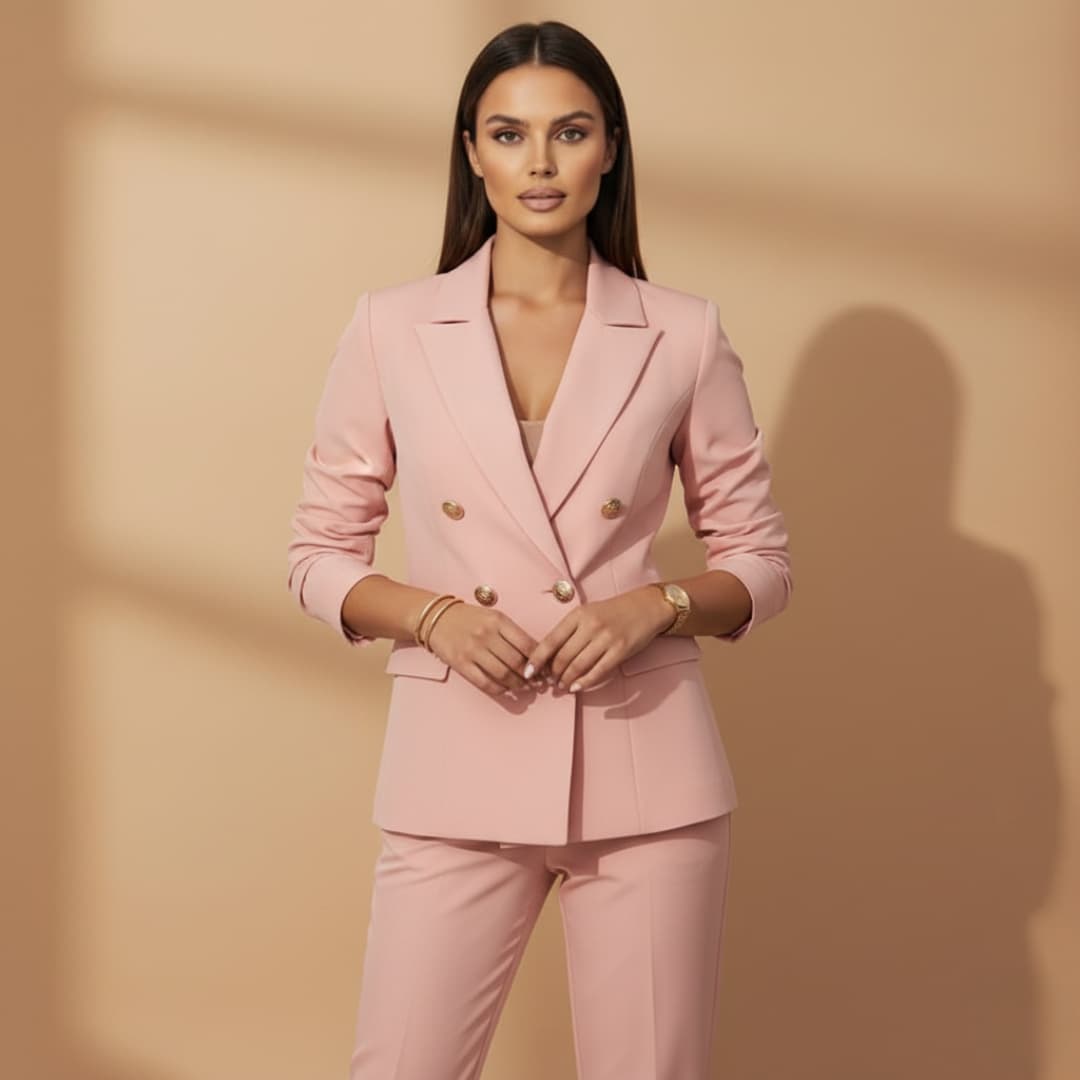 Women's Double-Breasted Trouser Suit – Wedding Guest