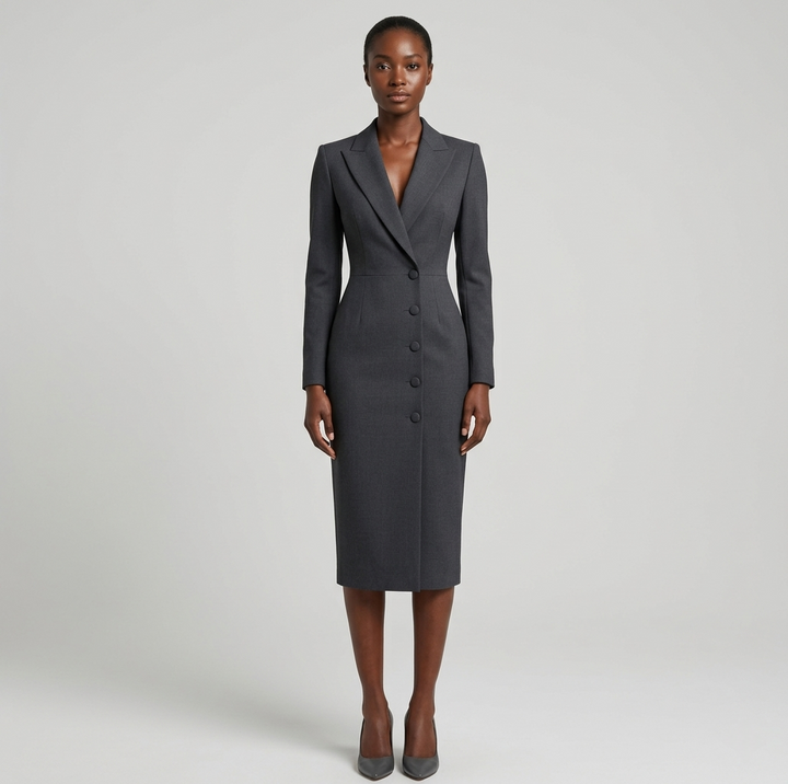 Women’s Classic Midi Dress - Elegant Formal Occasion Wear