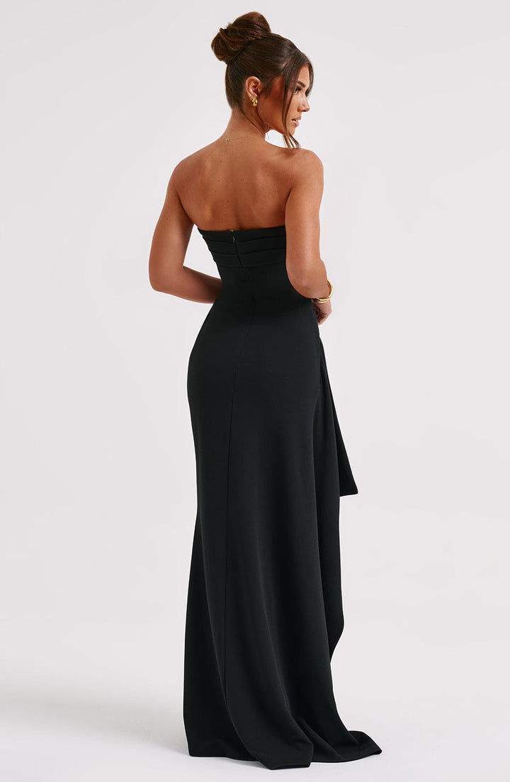 Women's Ruched Maxi Dress - High Split