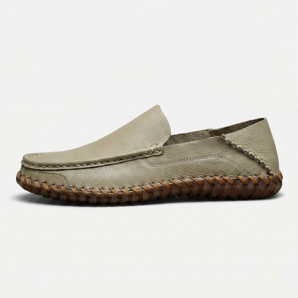 Men's Slip-On Leather Loafer - Handstitched Casual