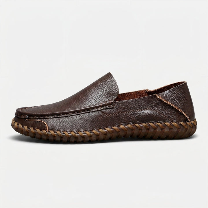 Men's Slip-On Leather Loafer - Handstitched Casual