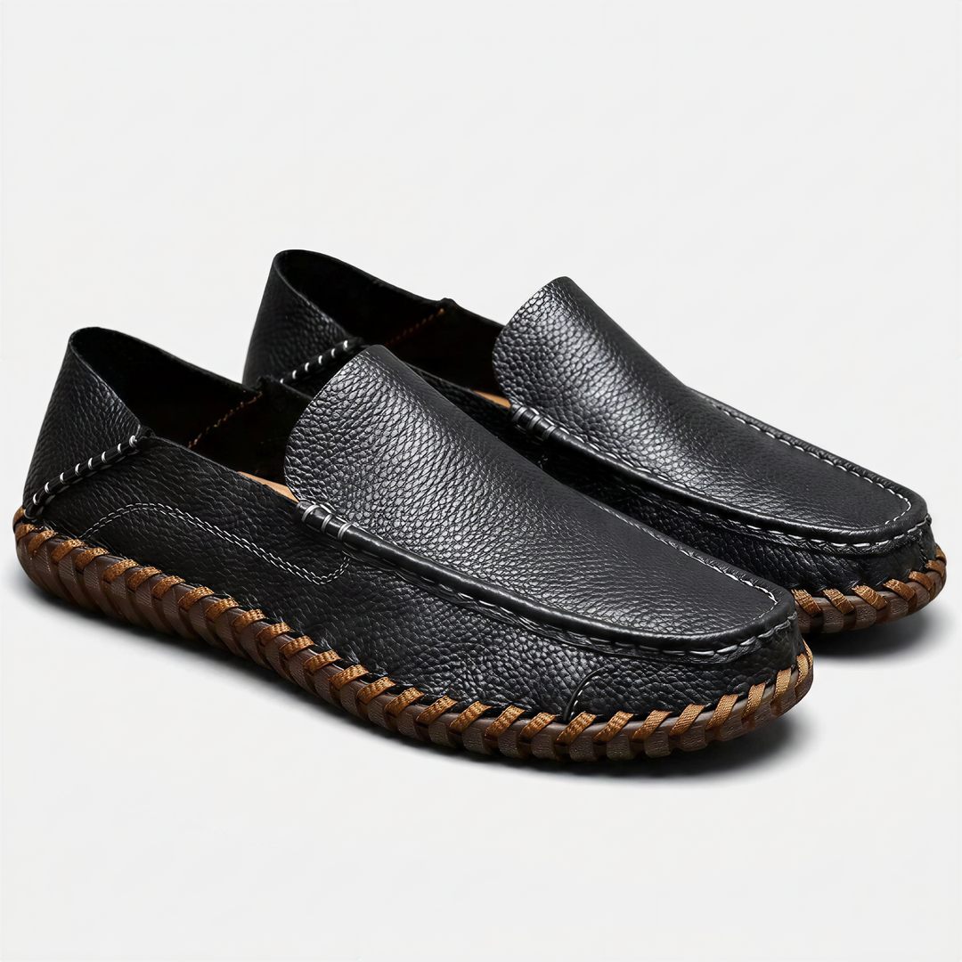 Men's Slip-On Leather Loafer - Handstitched Casual