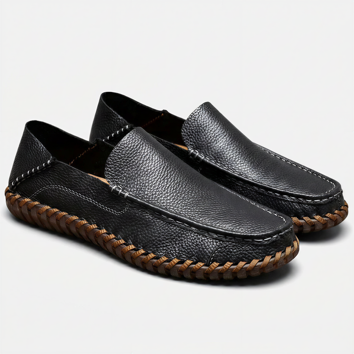 Men's Slip-On Leather Loafer - Handstitched Casual
