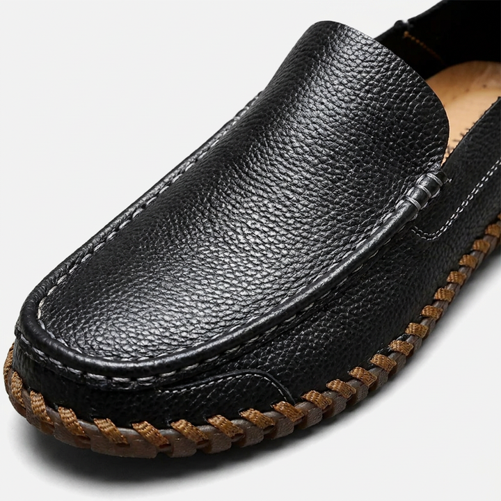 Men's Slip-On Leather Loafer - Handstitched Casual