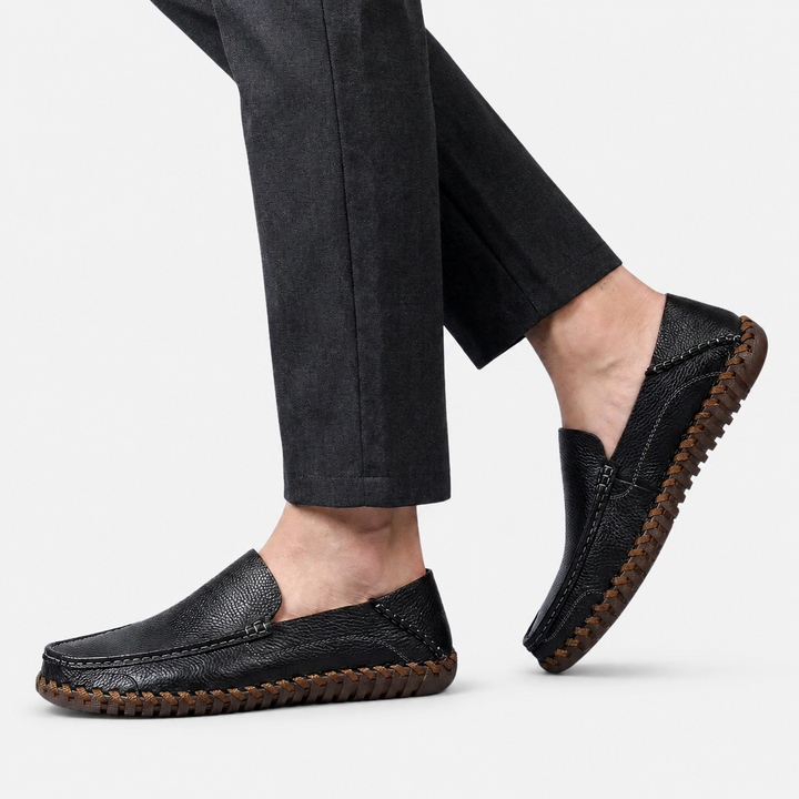 Men's Slip-On Leather Loafer - Handstitched Casual