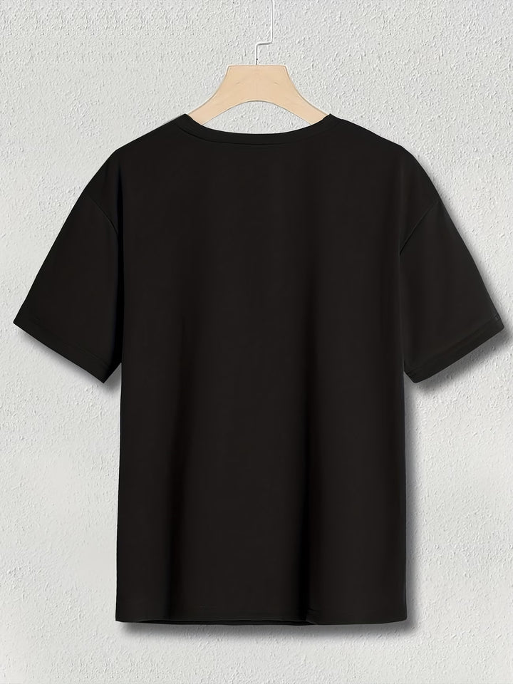 Women's Oversized Black T-Shirt - Crew Neck Tee
