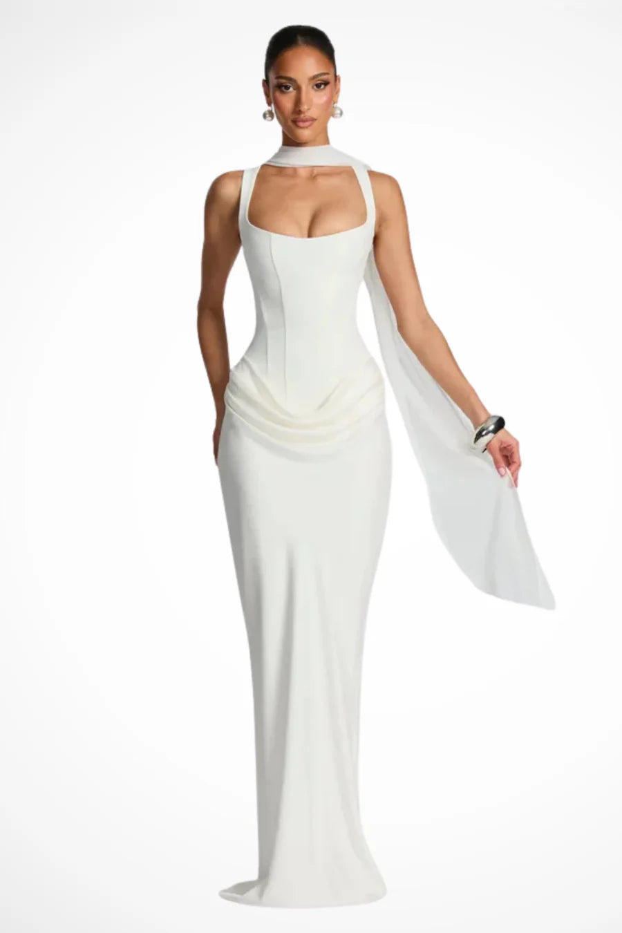 Women’s Sleeveless Bodycon Maxi Dress – Slim Fit Evening