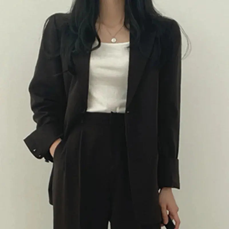 Women's Blazer and Trouser Co-ord Set – Wide Leg Relaxed Fit
