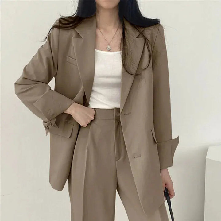 Women's Blazer and Trouser Co-ord Set – Wide Leg Relaxed Fit
