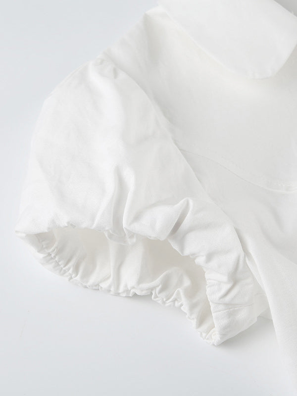 Corset Shirt - Fitted Bust Cup V-Neck Cotton Top