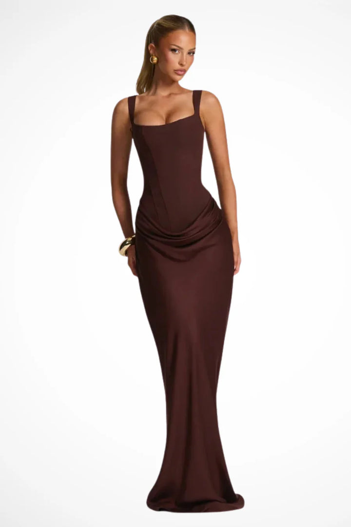 Women’s Sleeveless Bodycon Maxi Dress – Slim Fit Evening