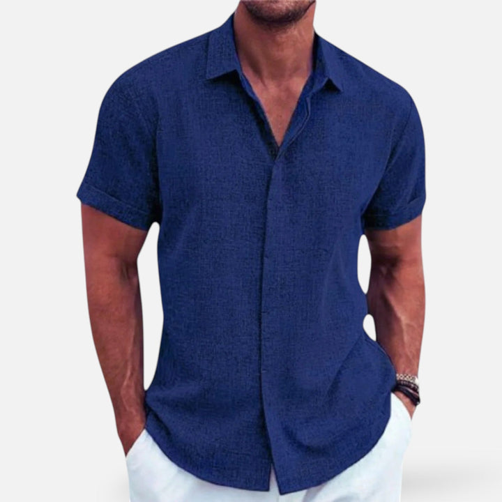 Men's Linen Shirt - Lightweight Breathable Summer Button-Up