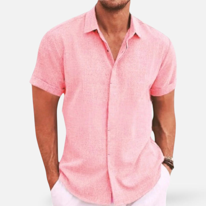 Men's Linen Shirt - Lightweight Breathable Summer Button-Up