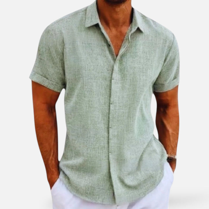 Men's Linen Shirt - Lightweight Breathable Summer Button-Up