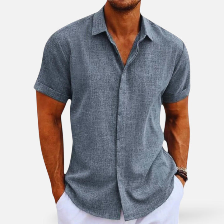 Men's Linen Shirt - Lightweight Breathable Summer Button-Up
