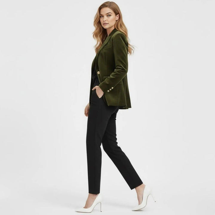 Women's Velvet Blazer Slim Fit - Satin Lapel Formal Occasion
