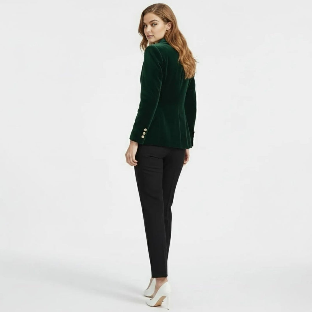 Women's Velvet Blazer Slim Fit - Satin Lapel Formal Occasion