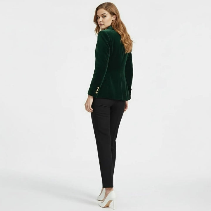 Women's Velvet Blazer Slim Fit - Satin Lapel Formal Occasion