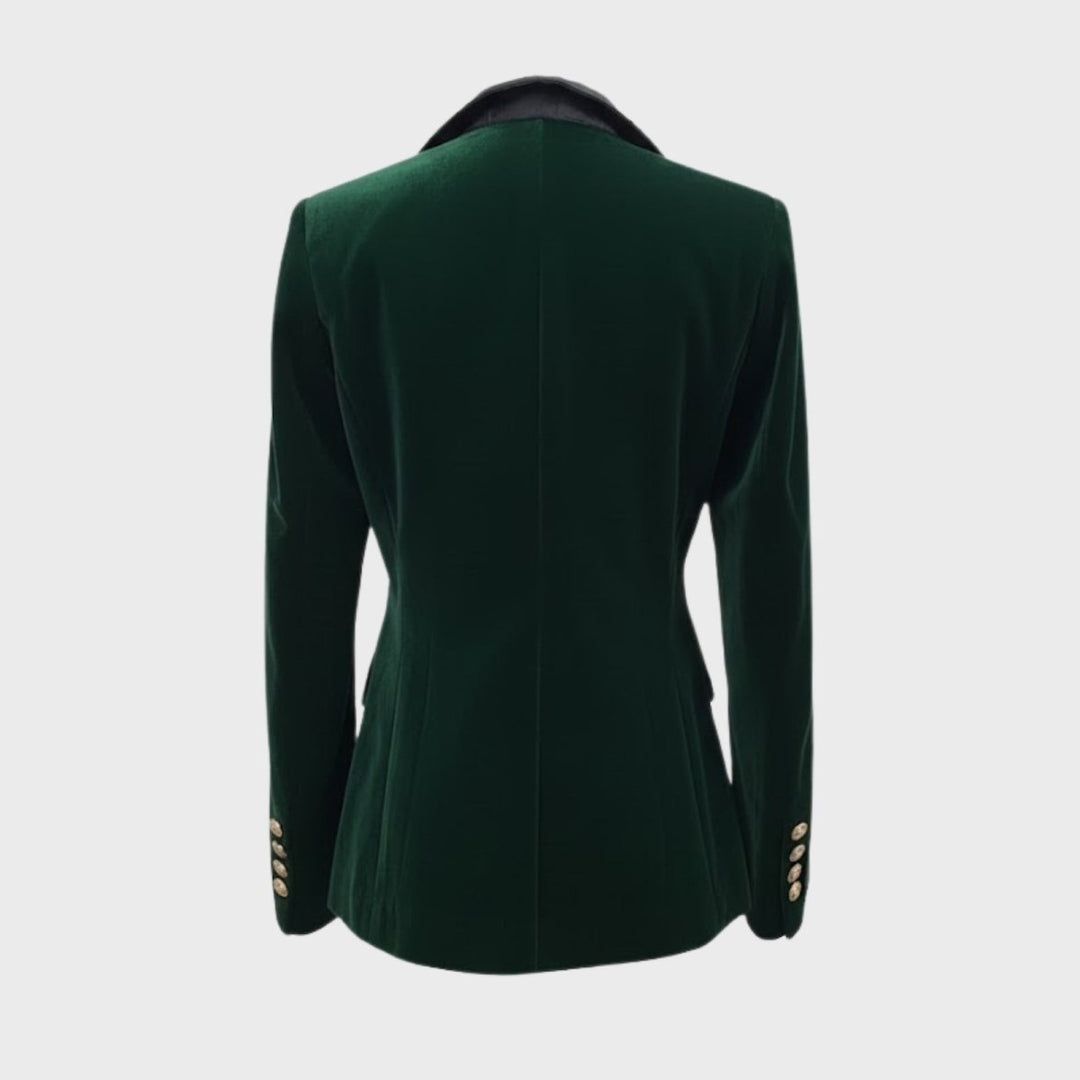 Women's Velvet Blazer Slim Fit - Satin Lapel Formal Occasion