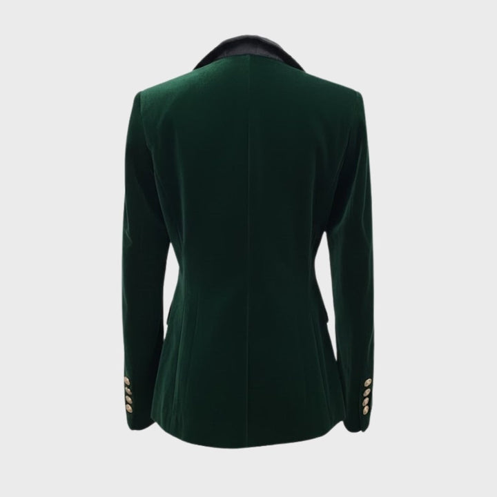 Women's Velvet Blazer Slim Fit - Satin Lapel Formal Occasion