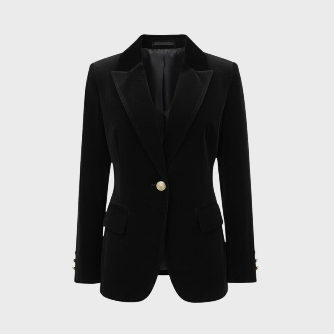 Women's Velvet Blazer Slim Fit - Satin Lapel Formal Occasion